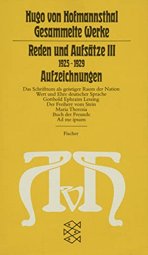 Reden und Aufsätze III: (1925-1929) von FISCHER Taschenbuch